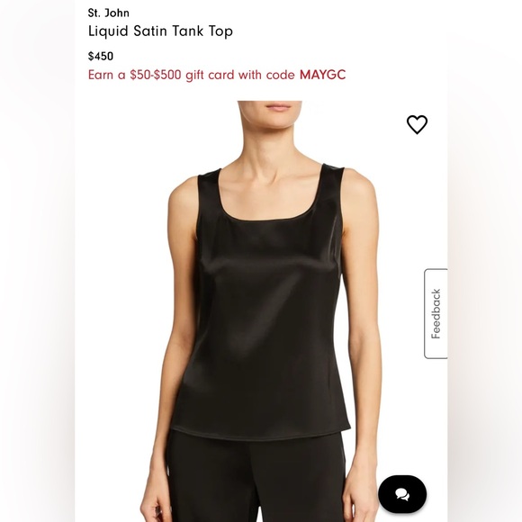 St. John Liquid Satin Silk Tank Top – Size P (Petite) | Retails $450 - Picture 4 of 6
